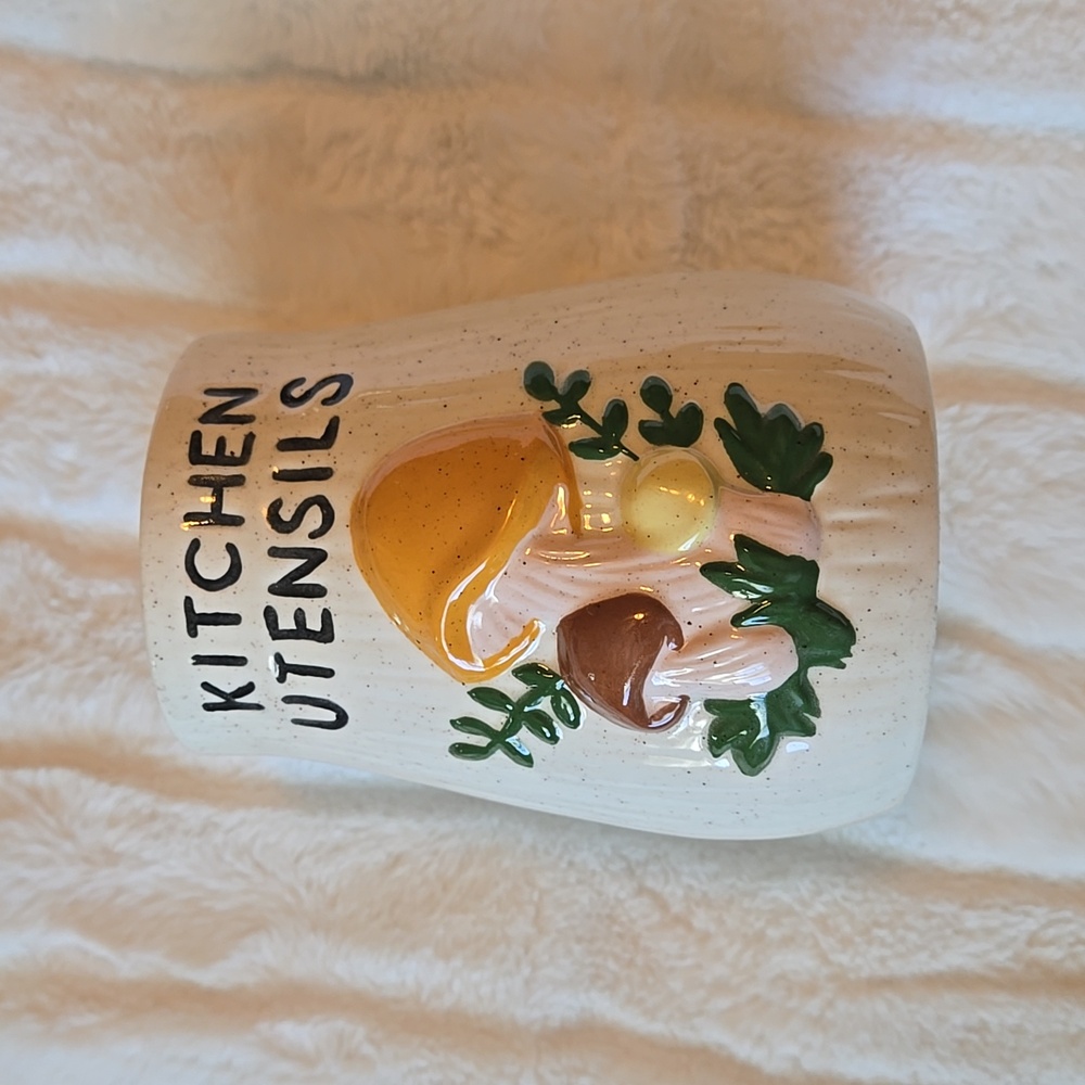 70s mushroom kitchen utensils holder